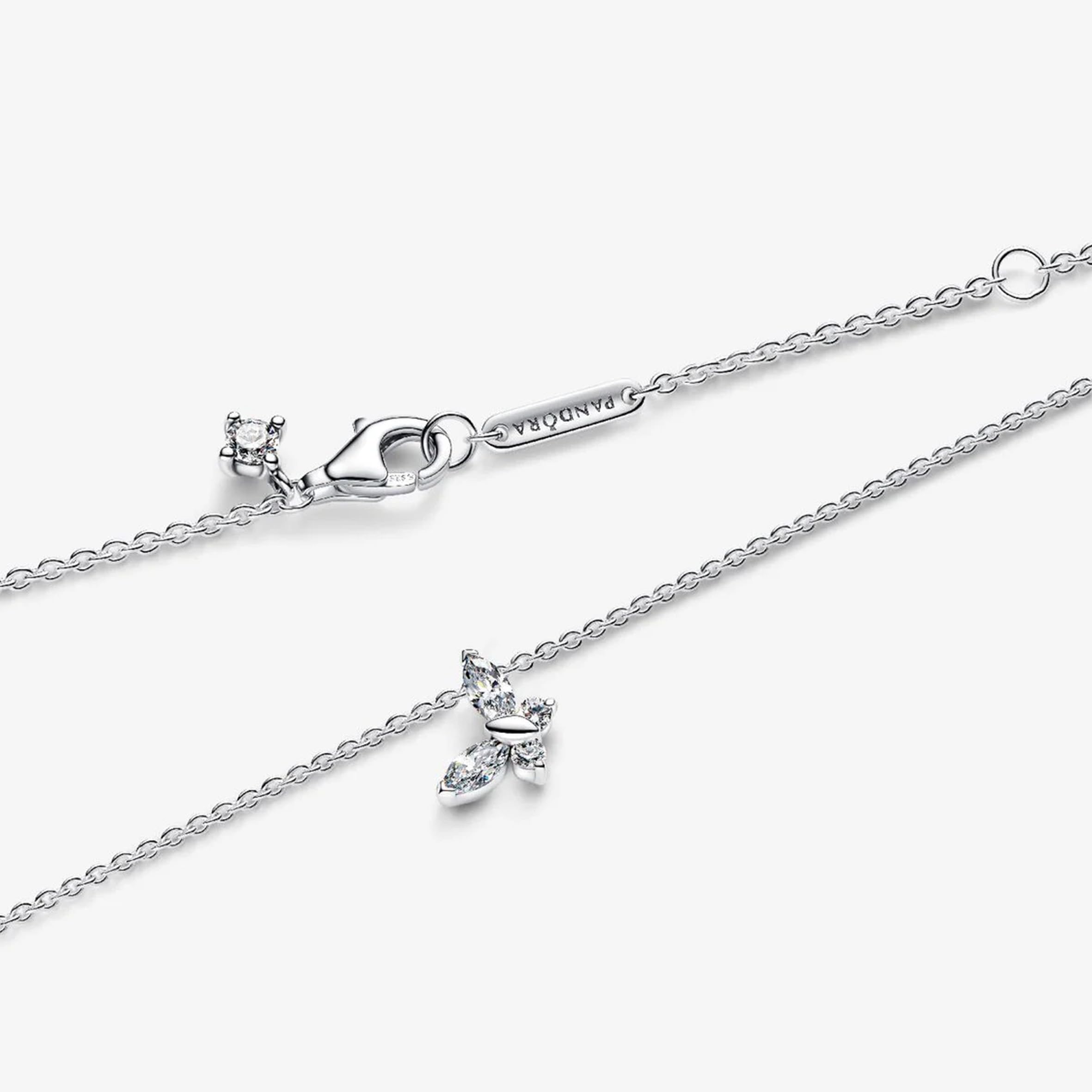 Pandora Timeless 394266C01-45 Collier avec Pendentif Papillon en Argent Sterling avec zircone Taille : 45 cm
