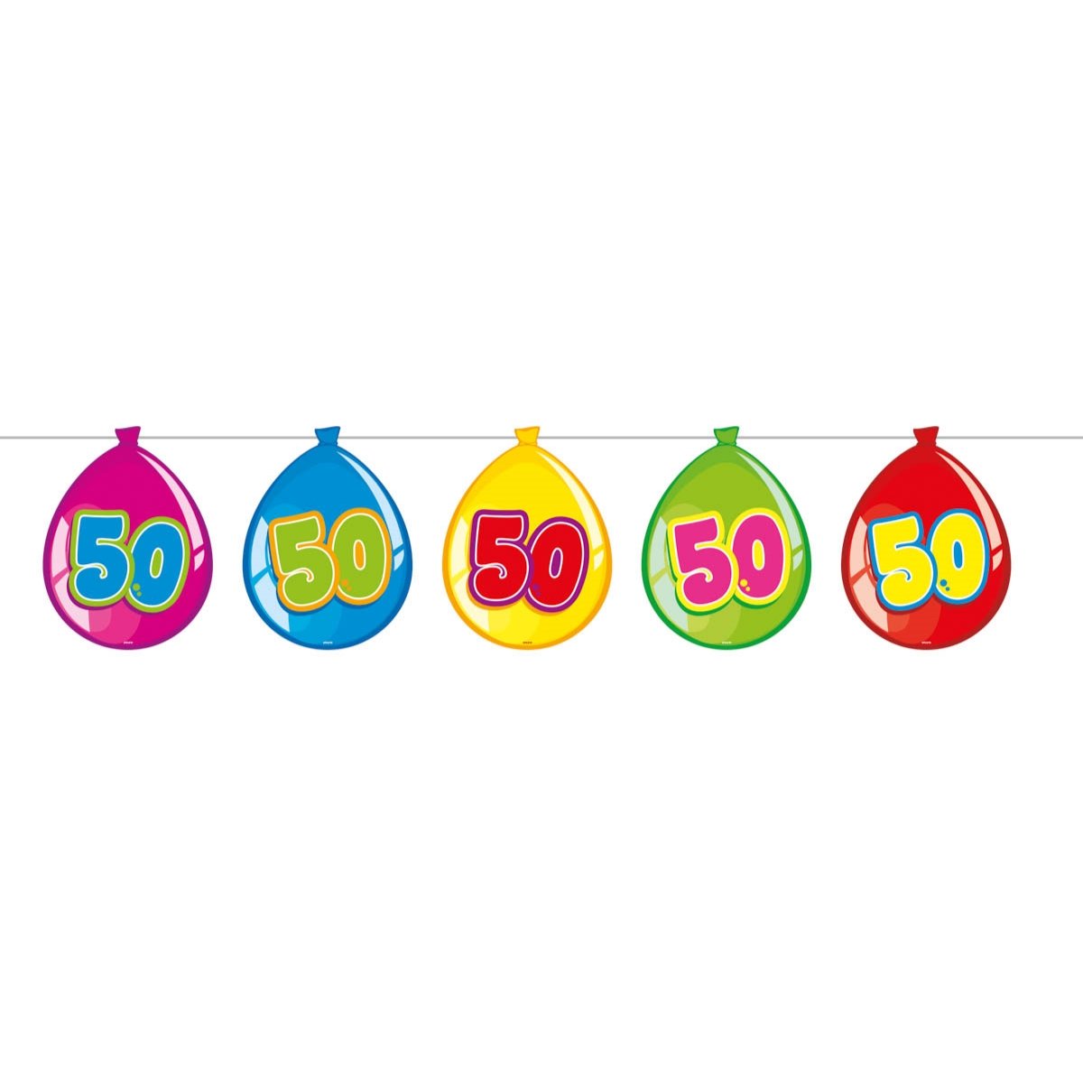 Folat 50th Birthday Party Balloon Bunting 10 Metre Hanging Banner