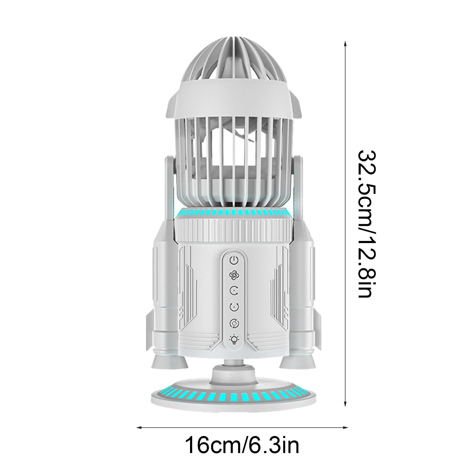 Ventilatore da Tavolo Raffreddatore Personale a Forma di con Luce | Ventilatore Ricaricabile con Nebulizzatore per Casa Cucina Cameretta Dormitorio Esterno Spiaggia