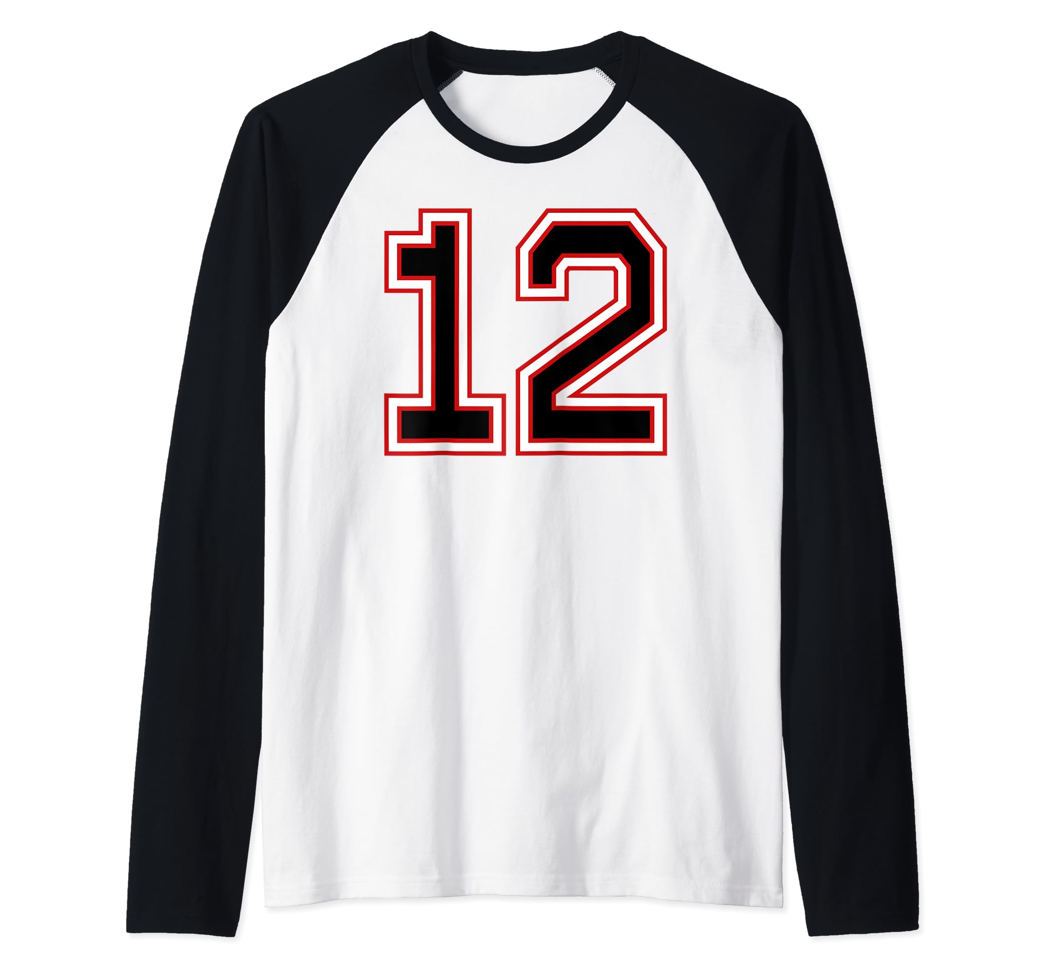 12 twelve doce dodici douze zwölf Raglan Baseball Tee