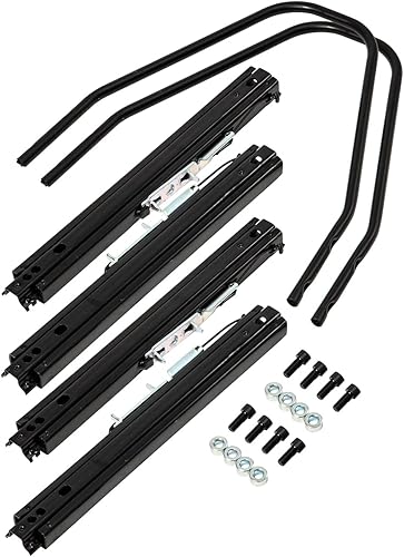 Miniatura 7 de ModifyStreet Costura roja wCarbon Fiber Cuero PVC Reclinable C-Series Sport Racing Asientos WSlider IzquierdaDerecha