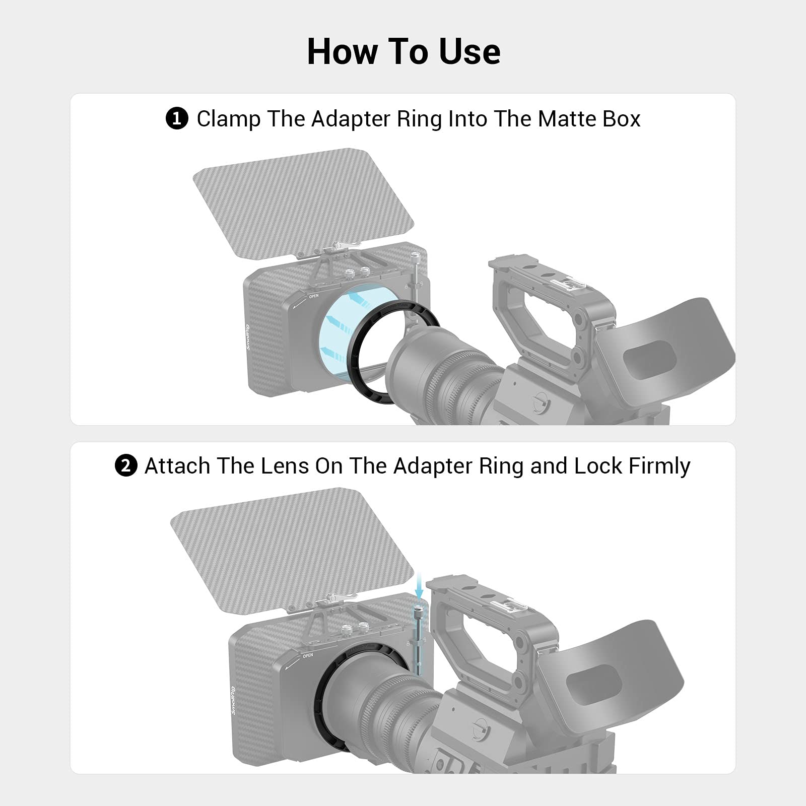 SmallRig Clamp-On Lens Adapter Ring for Matte Box 2660 (114mm-95mm