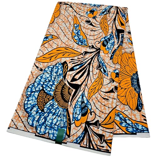 African Fabric-100% Cotton Ankara Wax Printed Fabric, 6 Yard Printed Wax Cloth African Kente Fabric for Party Dress，DIY Crafts, Garment Accessories (3Y2-1)