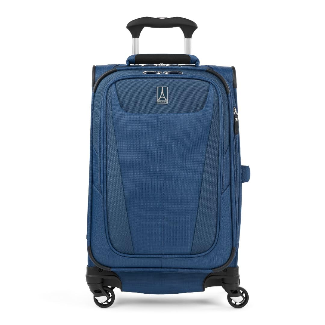 Travelpro Maxlite 5 Softside Expandable Luggage with 4 Spinner Wheels, Lightweight Suitcase, Men and Women, Sapphire Blue, Carry-on 21-Inch, Carry-on 21-inch
