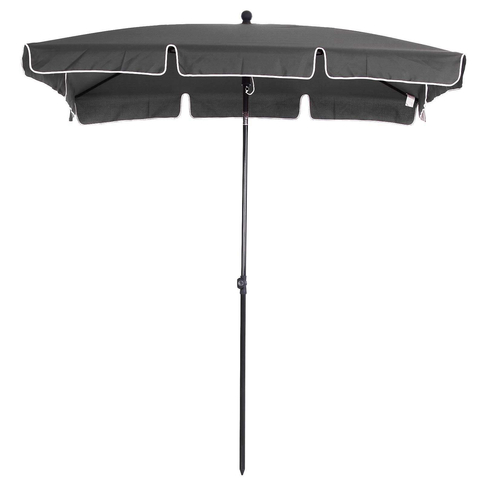 Outsunny Sombrilla Rectangular de Jardín 198x130x240 cm Parasol de Aluminio con Función de Inclinación para Terraza Patio Exterior