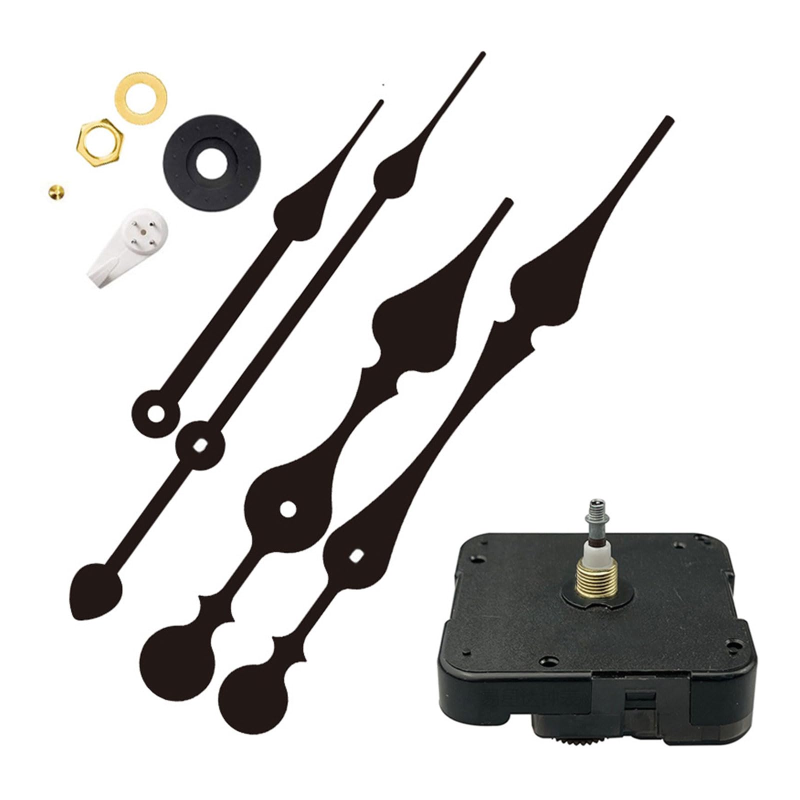 Mekalero Quiet Quartzs Clock Motor Replacement Set Long Shaft High Torqued Movement with 2 Pack Hands and Mounting Hardware Movement with Hands