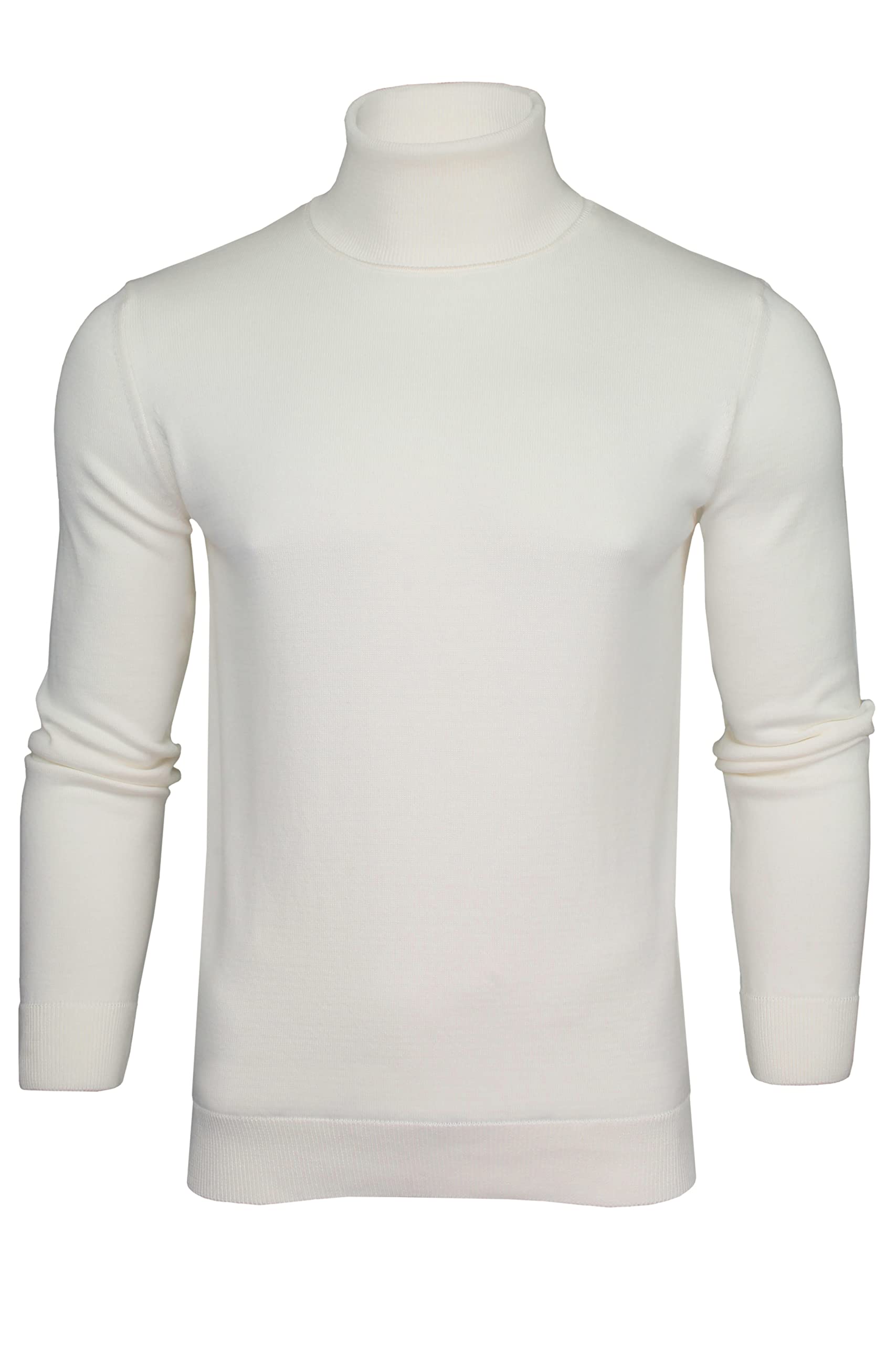 Xact Maglione Collo a Rullo Polo in Maglia a Trecce per Uomo - 100% Cotone - Maniche Lunghe