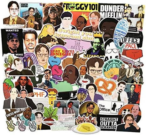 The Office Sticker Pack of 62 Stickers - The Office Stickers for Laptops, Dunder Mifflin Stickers, The Office Laptop Stickers, Funny Stickers for Laptops, Computers, Hydro Flasks, Water Bottles
