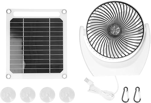 Miniatura 1 de Portátil 6W Solar Powered Fan Set Panel Solar Panel Solar Silicio Monocristalino Panel Solar Multifuncional Energía Solar RER