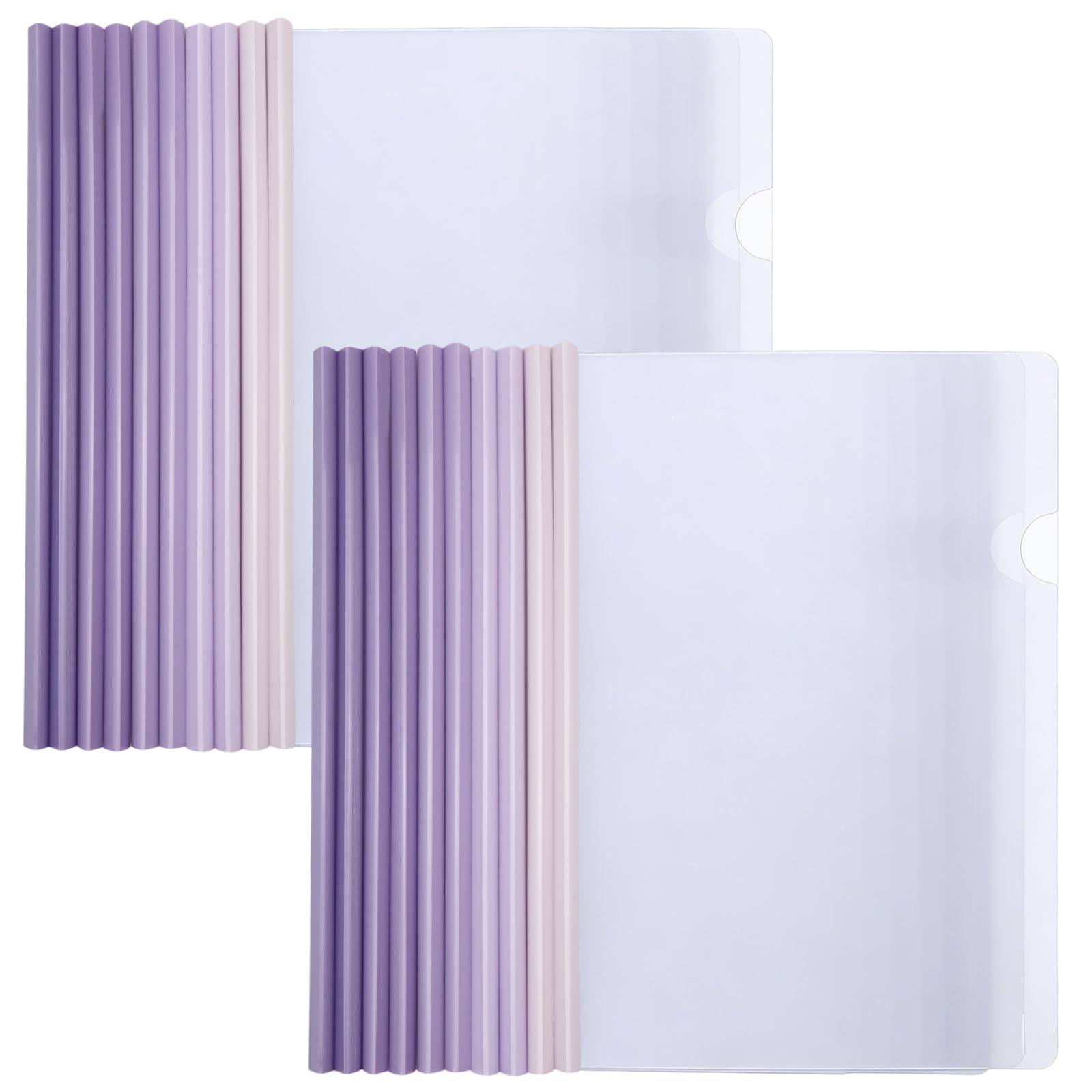 20 Pcs A4 Report Covers with Sliding Bar, Clear Report Covers for A4 Paper, Resume Covers 90 Sheet, Presentation Folders, Dissertation Binder for School Office Home Resume Presentation Document Purple