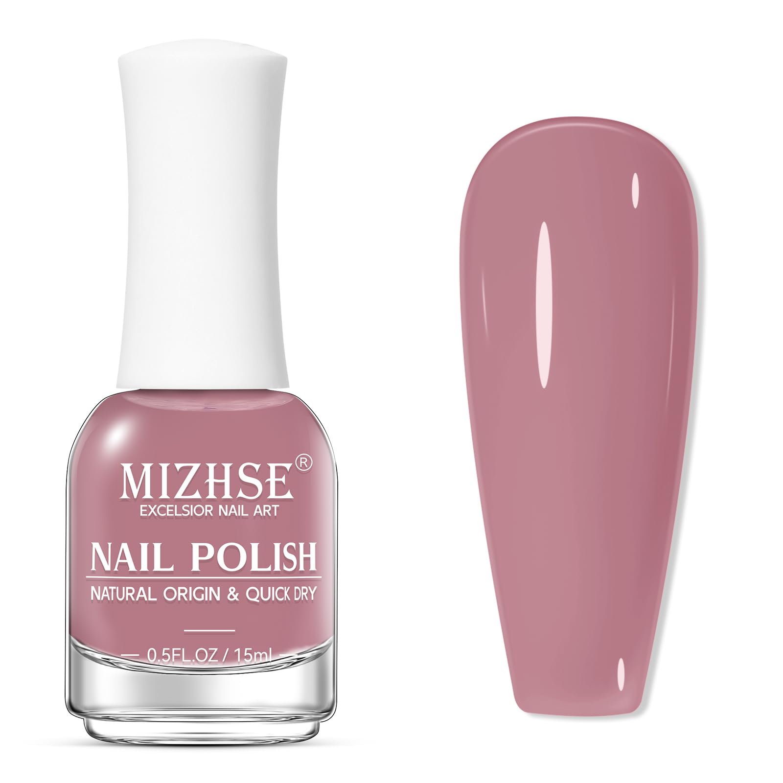 MIZHSE Quick Dry Nail Polish, Regular Bean Red Nail Polish Non Gel Air Drying Fast, 15 ml 0.5 fl oz Glossy Finish Nail Lacquer Nail Art Manicure DIY Home