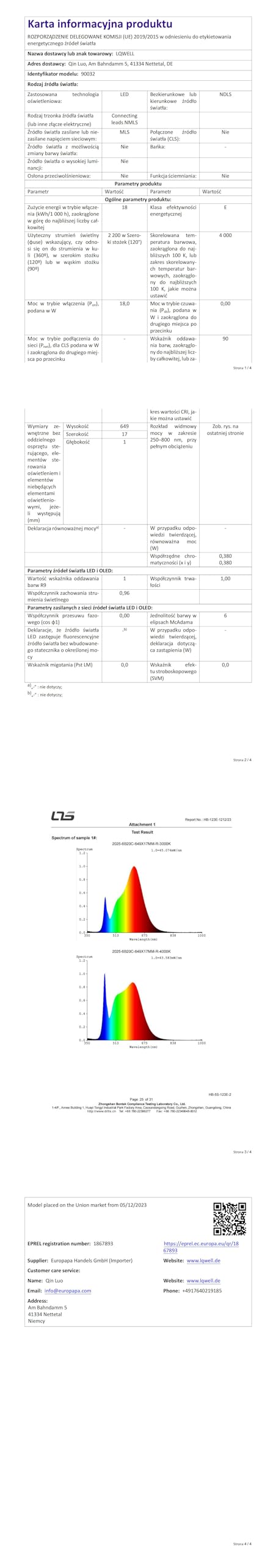 LQWELL® Lampa Sufitowa LED, Wodoodporna Lampa Łazienkowa IP44 Okrągła Płaska 18W 4000K 1980lm Cienka Do Salonu Łazienka Sypialnia Kuchnia Piwnica Biuro, 220 * 24mm