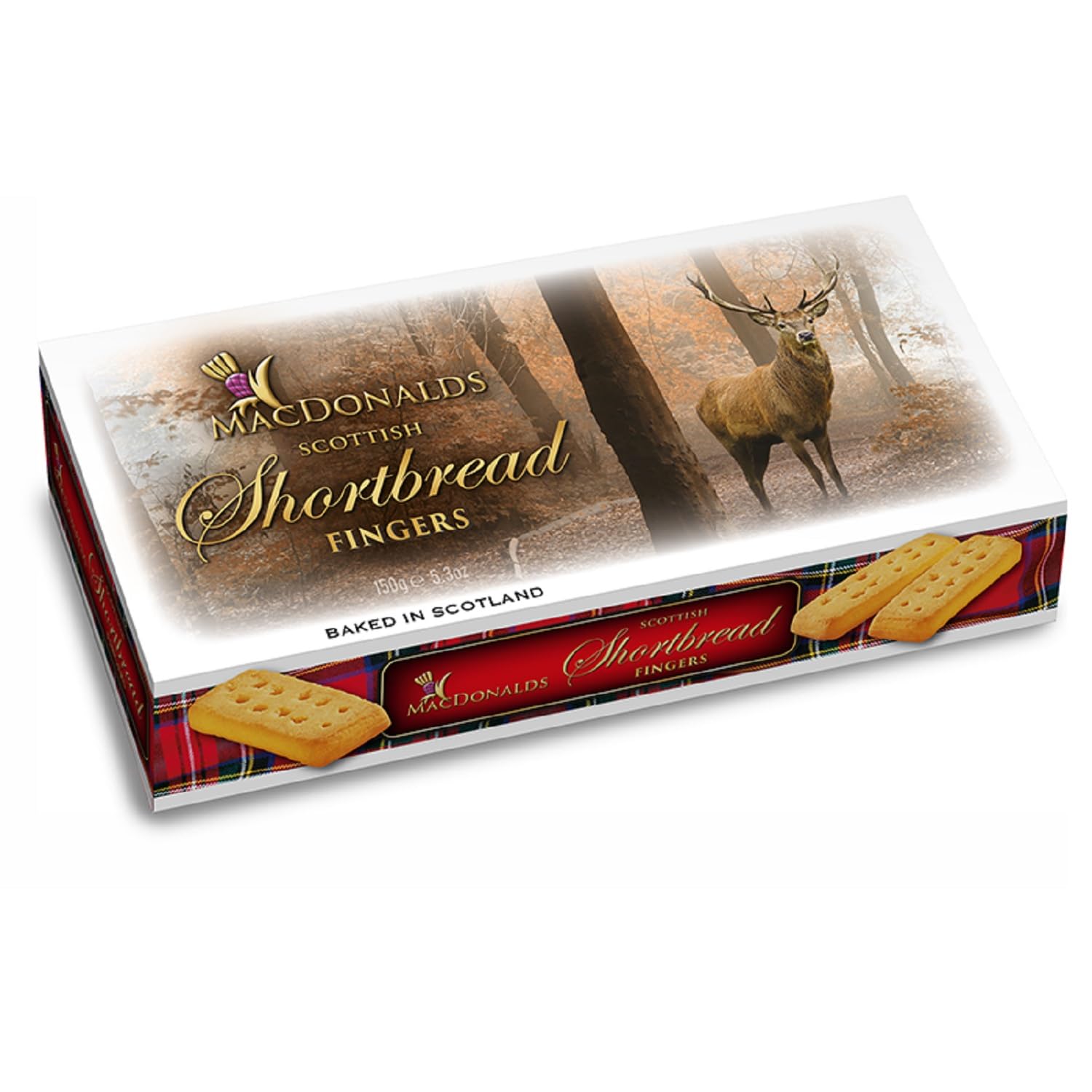 Campbells Macdonalds Scottish Shortbread Fingers Stag Carton 5.3 Oz (Pack of 3) - Pure Butter Scottish Shortbread Cookies from Scotland, British Tea Biscuits & Snacks, All-Butter Fingers, Cookie Gift Box