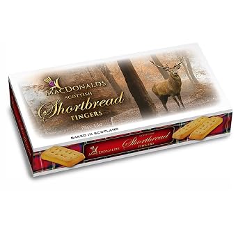Campbells Macdonalds Scottish Shortbread Fingers Stag Carton 5.3 Oz 150g - Pure Butter Scottish Shortbread Cookies from Scotland, British Tea Biscuits & Snacks, All-Butter Fingers, Cookie Gift Box