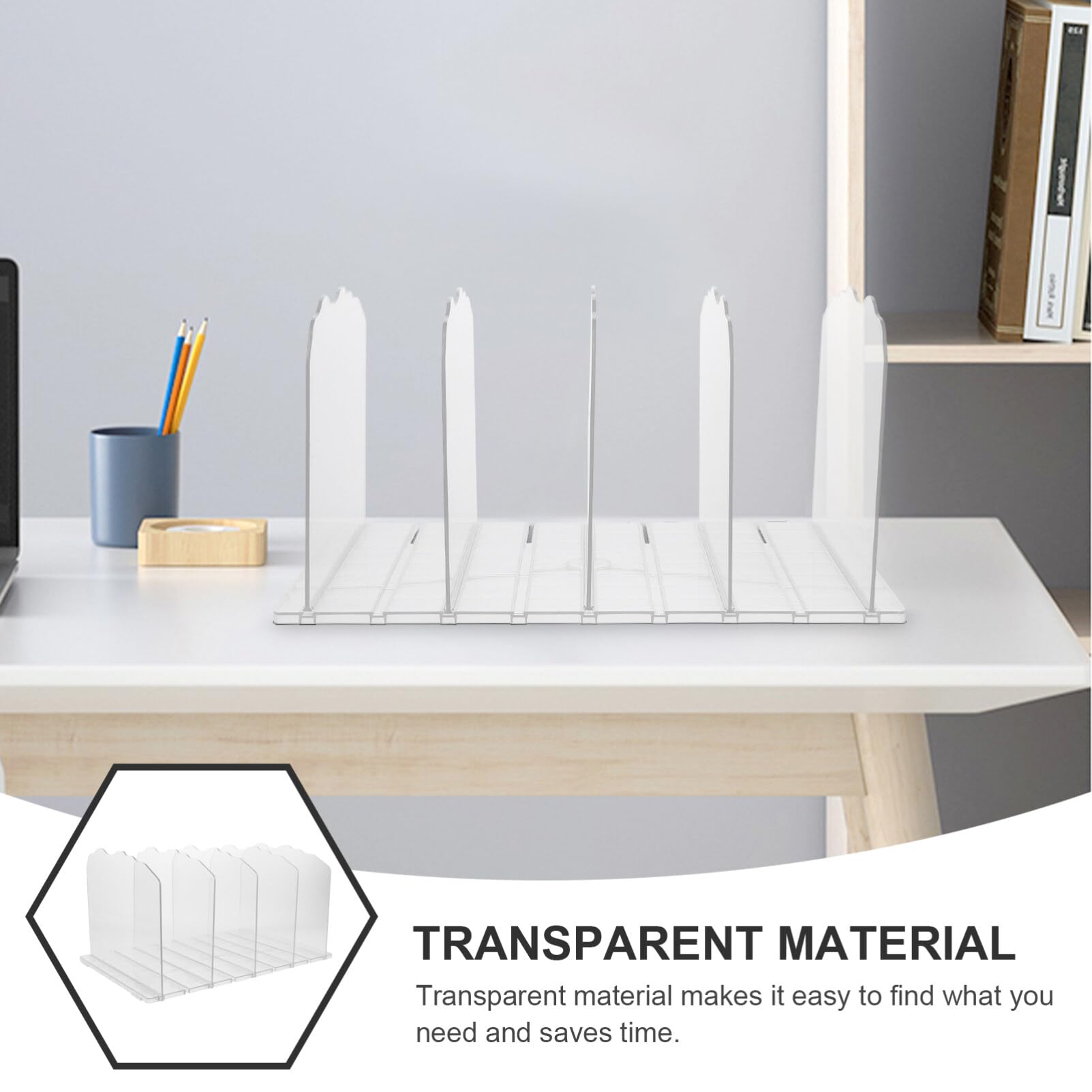 Homoyoyo Organizador de Almacenamiento de Bolsos Estante Separador Transparente Soporte Clasificador Abs para Armario y Estantería