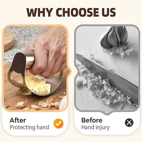 Miniatura 3 de Mecedora de prensa de ajo 2026, prensa de ajo mejorada de acero inoxidable, prensa de ajo manual portátil de acero inoxidable, innovadora