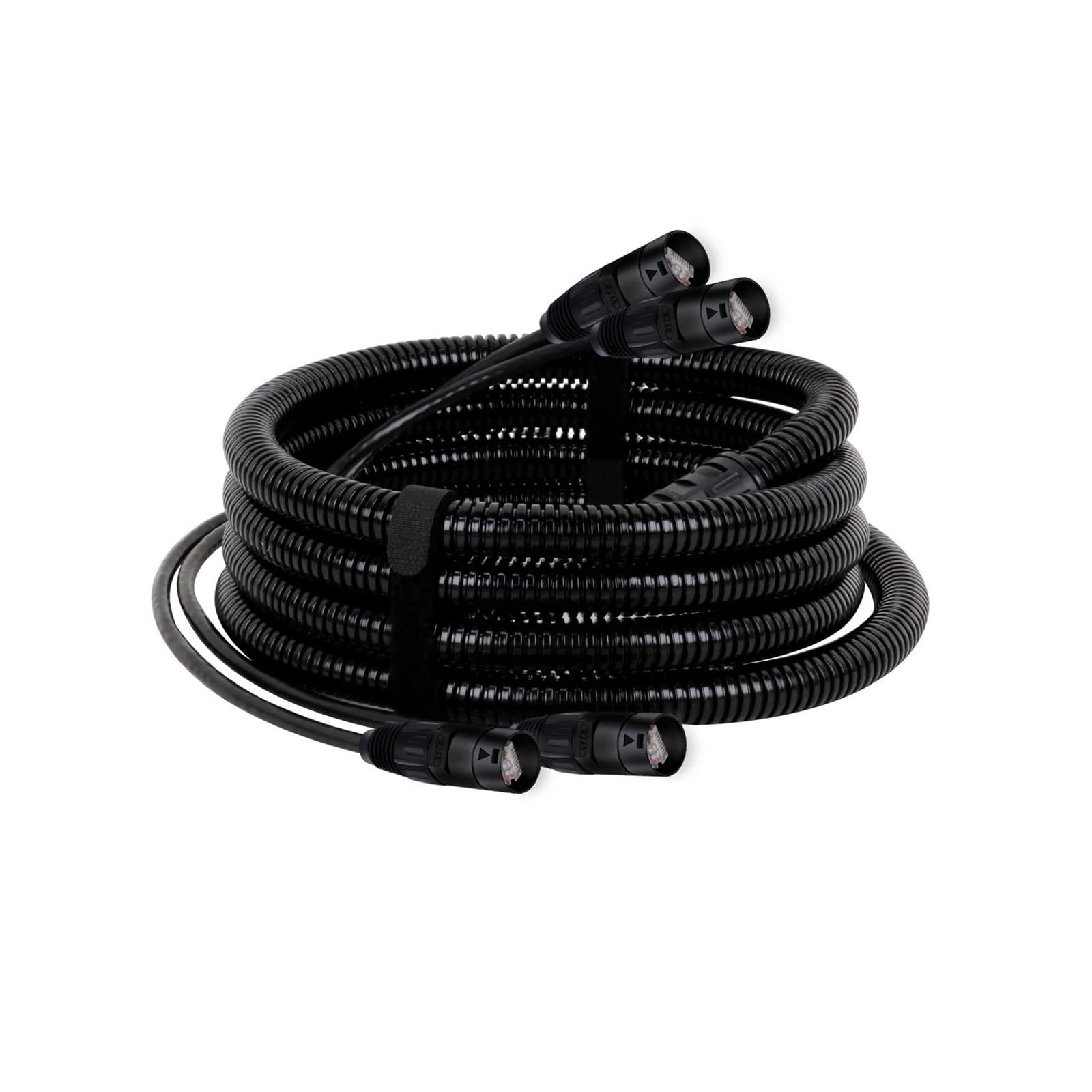 Cable de extensión Ethernet UTP Cat5/Cat6 de 2 Conectores RJ45 a 2 Conectores RJ45 Ether con de 2 Canales con Manguera Impermeable(1015-CAT6-UTP,15M)