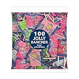Jolly Flat Lollipops (Suckers) – 100 Count Bulk Pack – Watermelon, Pink Lemonade, Green Apple, Cherry – Individually Wrapped Candy for Events and Parties