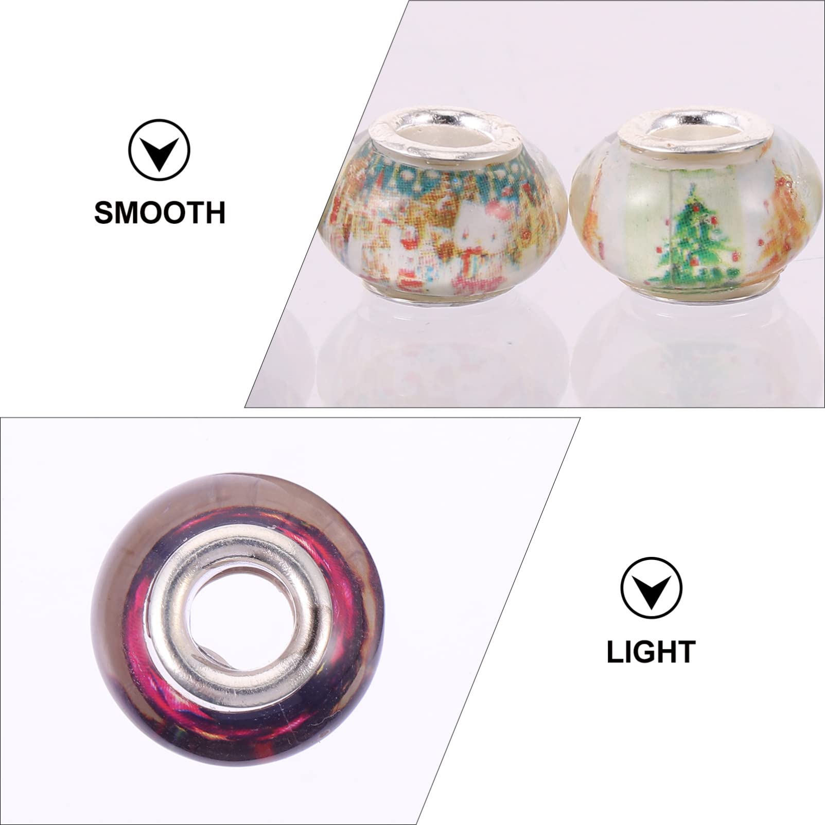 DOITOOL 2 Sätze Große Loch Spacer Perlen Charms Für Diy Schmuck Armbänder Ohrringe Bunte Glasperlen Für Bastelprojekte Und Schmuckherstellung 100 Stück * 2