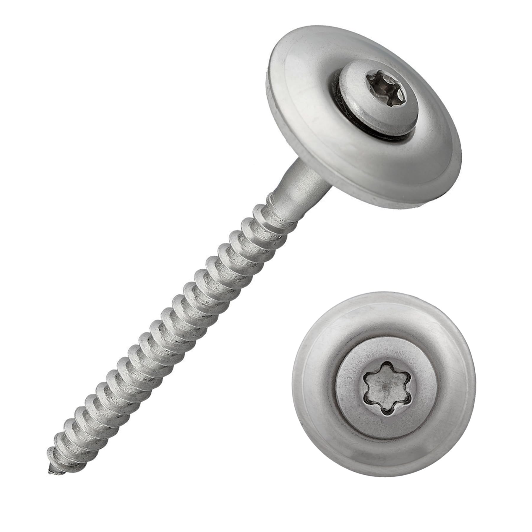 DSM viti per lattoneria con rondella di tenuta 20 mm e attacco Torx TX20 – 4,5 x 80 mm 500 pezzi – acciaio inox A2 antiruggine – [TrueSpec] sim. DIN 7995/9171 – viti per lamiera e trapezio tetti