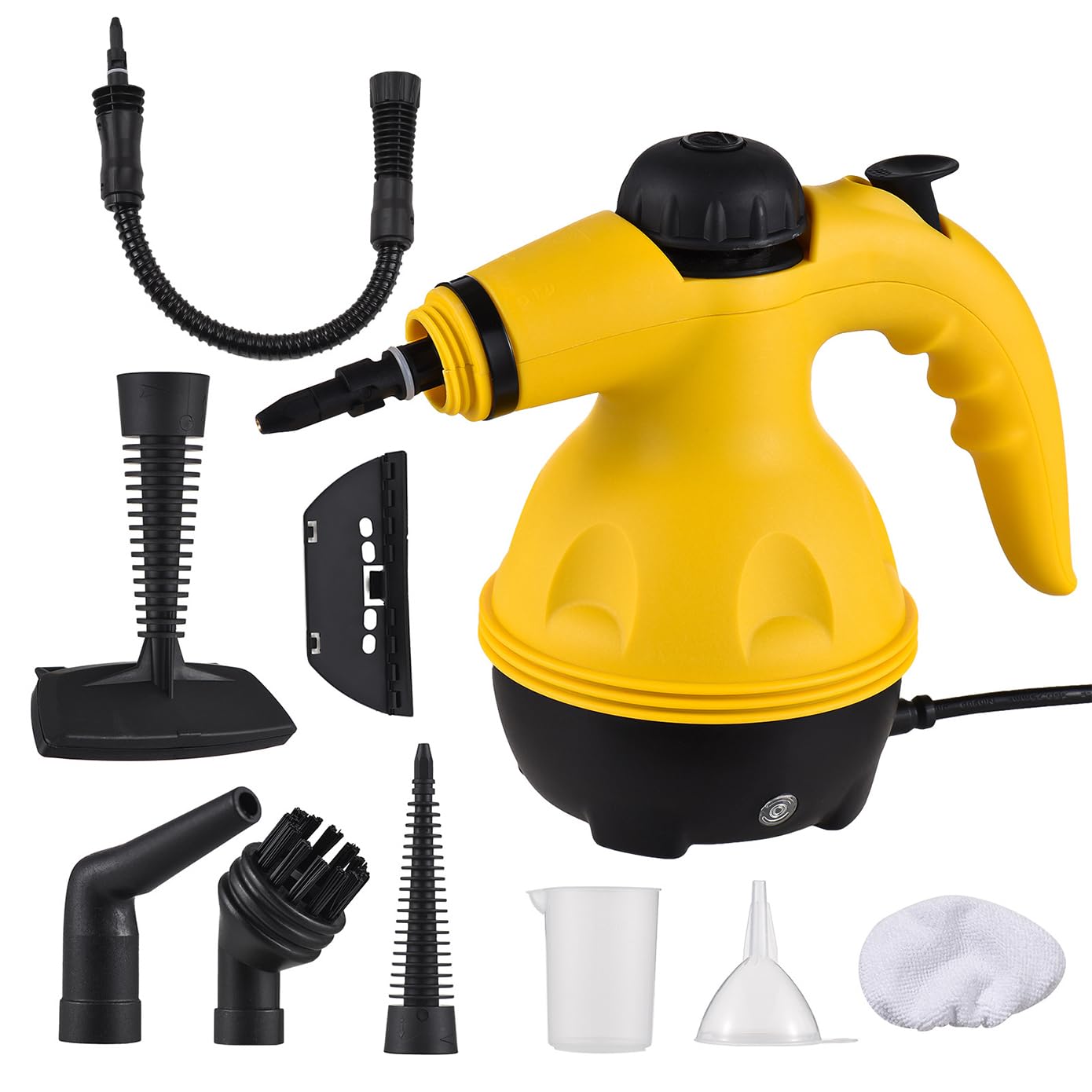 Portable Steam Cleaner, Hand Held Steam Cleaner with 6 types of nozzles, Multi-Purpose Handheld Pressurized Steamer 1050W, indicator light 10-Piece Accessories for Stain Removal, Car Seats