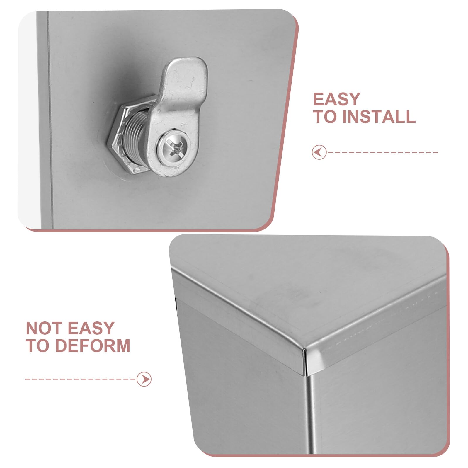Sosoport Caja de Bloqueo para Tomacorriente Exterior de Acero Inoxidable Grande Cerradura Tapa Protectora Resistente Intemperie para Enchufes Espacios Públicos y Exteriores