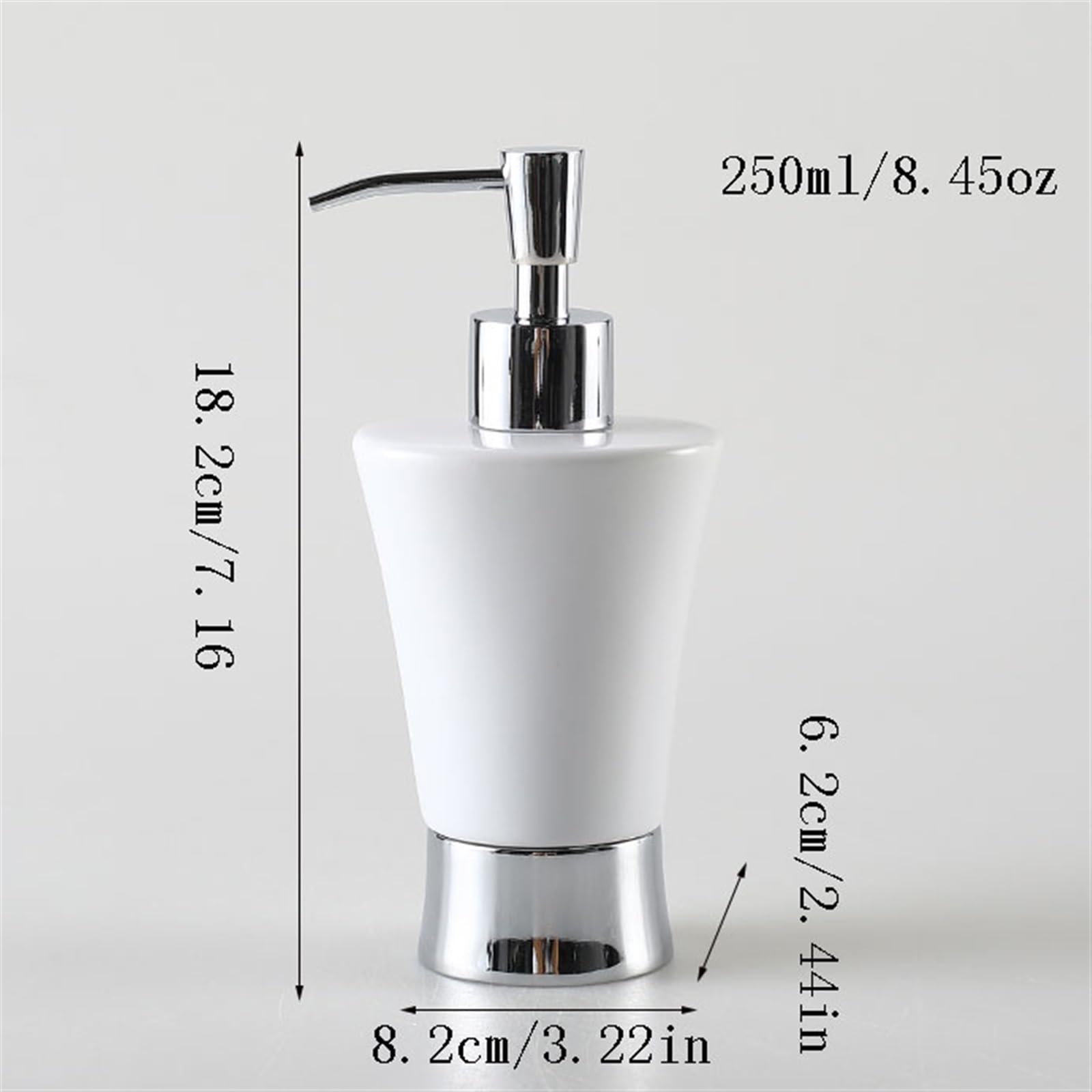Dispenser Sapone Bagno Dispenser Sapone Cucina Dispenser di sapone da cucina, pompa for sapone in ceramica, bottiglia for sapone for le mani, sapone, lozione (205 ml/8,45) Dosatore Detersivo Lavatrice