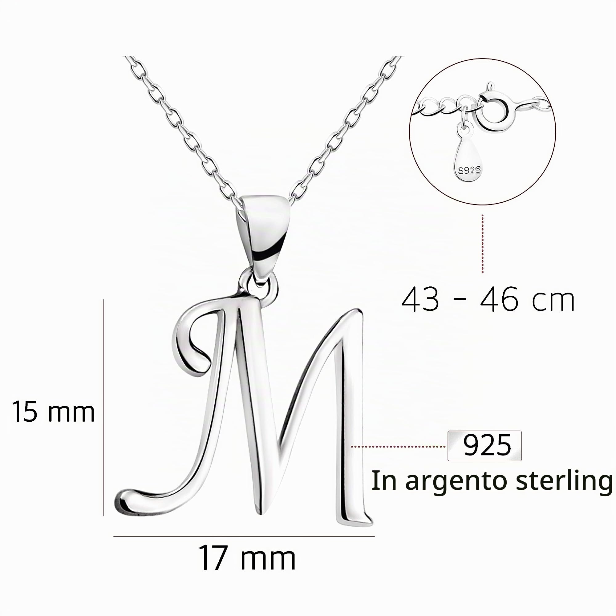 Sofia Milani - Collana Donna Argento 925 - Ciondolo Lettera