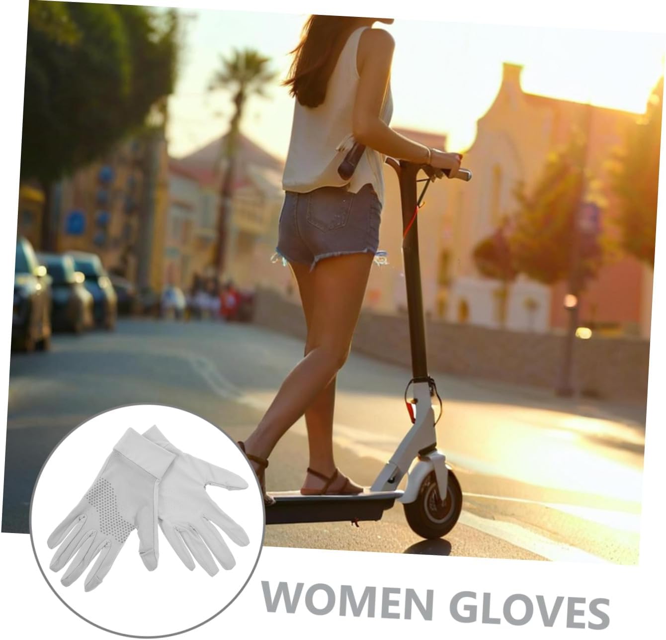 Hemobllo Women’s Sun Protection Gloves Cooling Breathable Non-Slip Driving Gloves for Outdoor Activities M Size Light Gray
