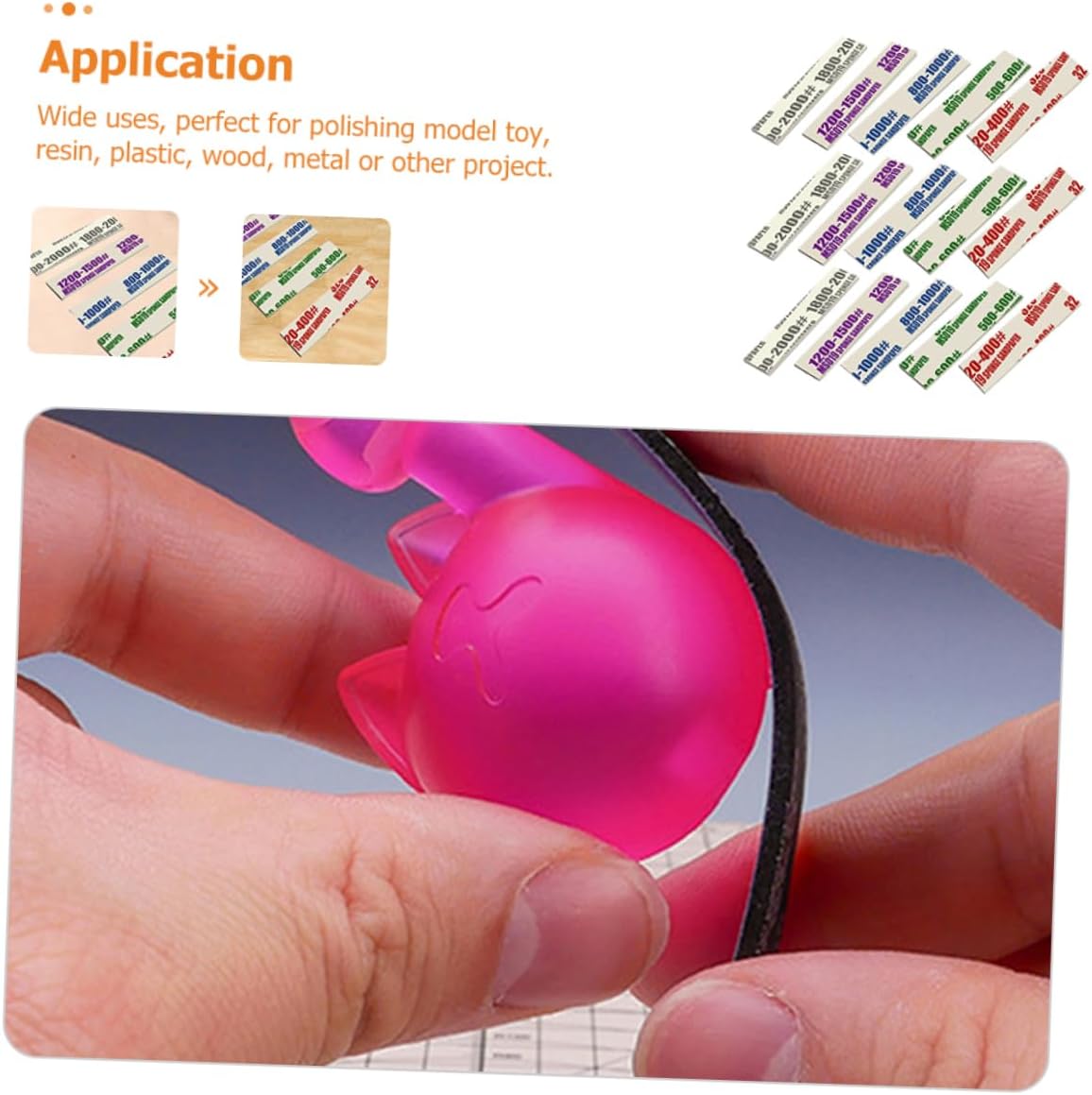 Gatuida 200pcs Grit Sandpaper Sanding Sponge Pads for Woodworking Models Toys Multipurpose Sanding Tool