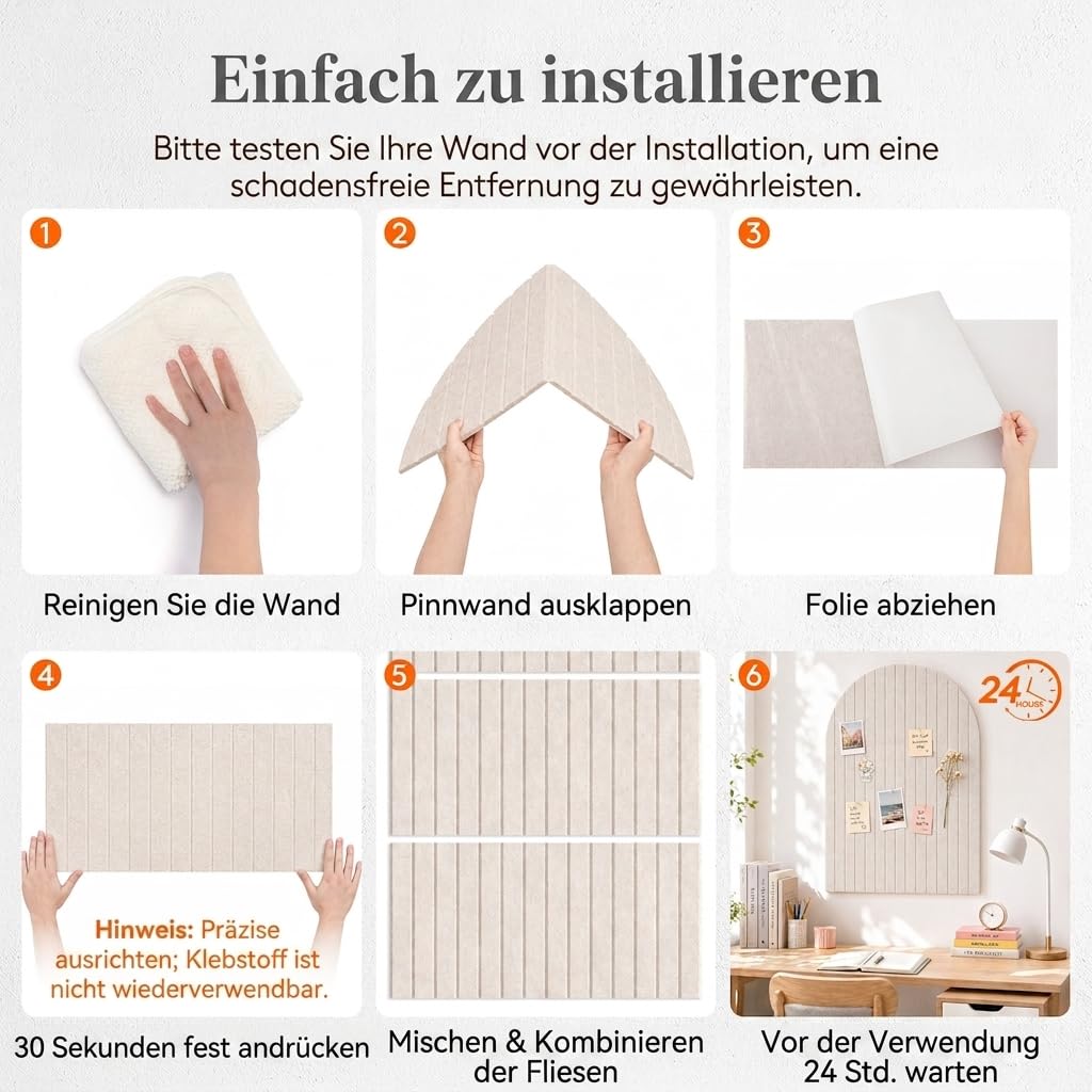 Lifewit Gewölbte Filz Pinnwand Selbstklebend für Wand Deko 90x60cm, 2 Sets | 90x60cm, Large Notice Bulletin Boards for Home with 60 Pins, Wall Panels Self Adhesive for Home Office Bedroom Decor, Black
