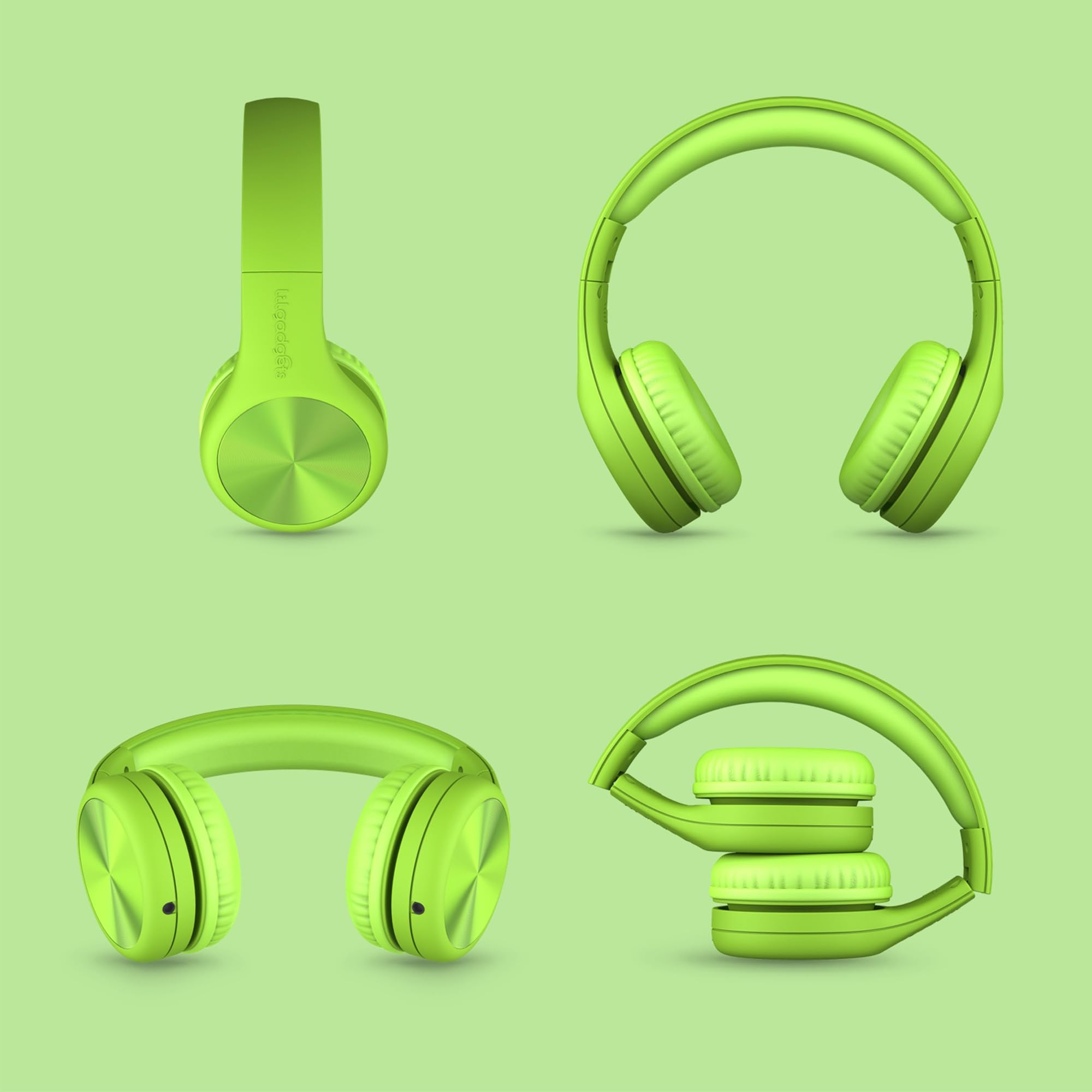LilGadgets Connect+ Pro-Kopfhörer für Kinder und die Schule – speziell für den Komfort von Kindern entwickelt, faltbares Over-Ear-Headset mit Inline-Mikrofon, kabelgebundene Kopfhörer