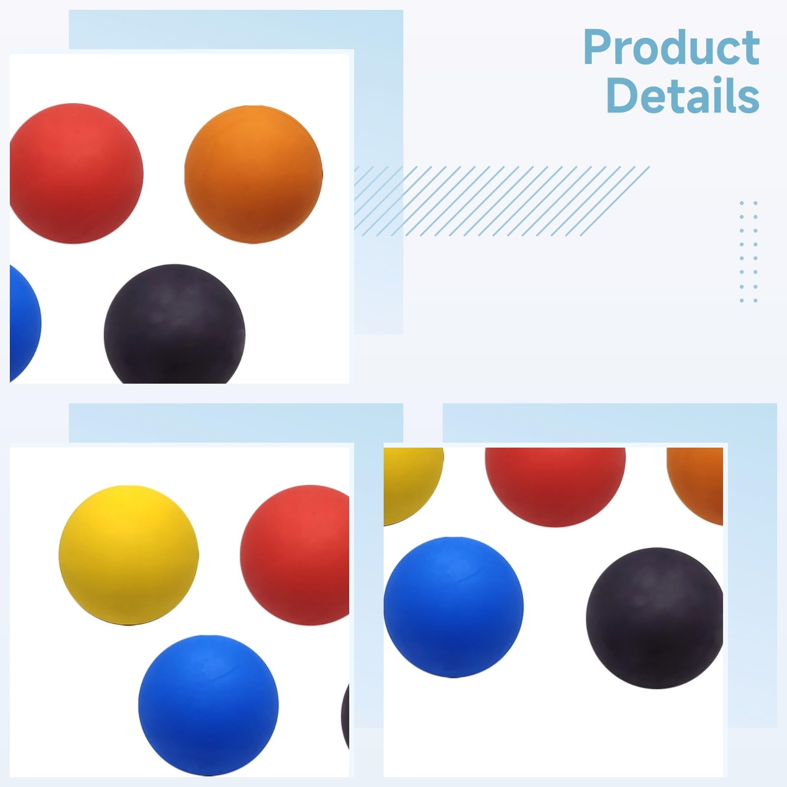 Lot de 10 balles d'entraînement de squash avec rebond élevé, mini balles creuses de 5 cm de diamètre en 5 couleurs, ensemble d'outils de réaction et de récupération musculaire