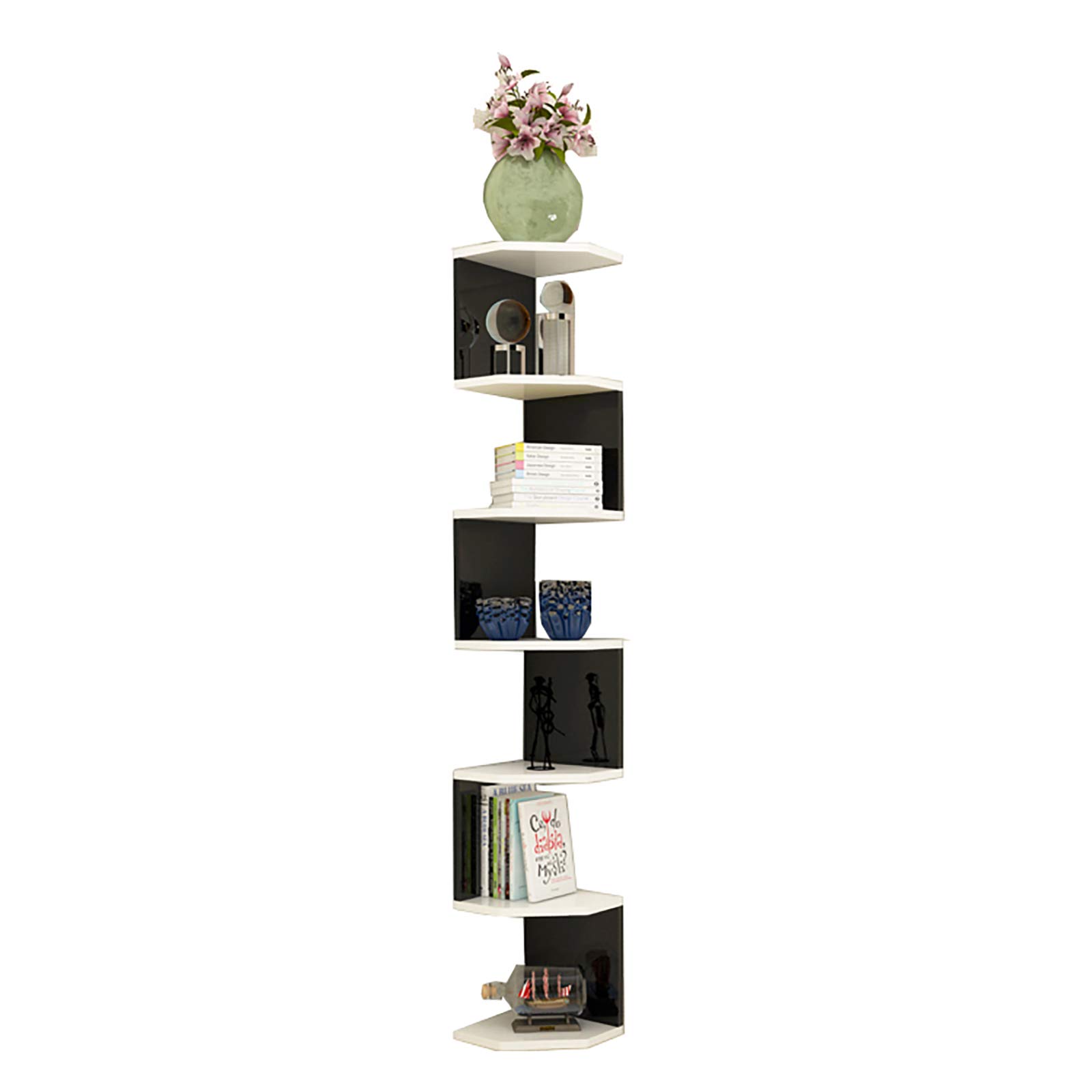 Étagère d'angle moderne 7 niveaux pour optimiser les petits salons