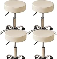 Vista 23 de HAOYONG Juego de 4 fundas redondas para taburetes de bar, impermeables, de poliuretano, fundas elásticas para taburetes de bar, fundas para sillas