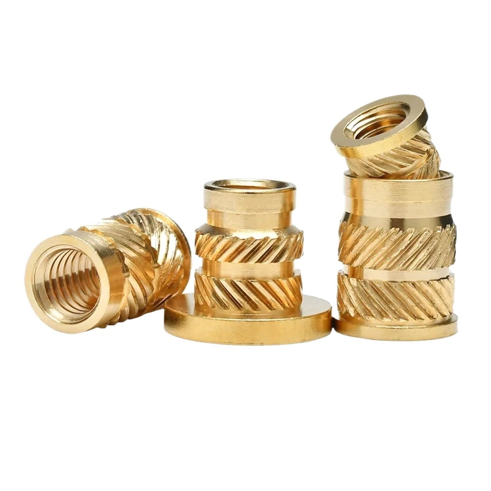 Dadi Zigrinati In Ottone Dado inserto flangiato in ottone filettato metrico Nutsert riscaldamento incorporato iniezione stampante 3D Insertnut M2 M2.5 M3 M4 M5 M6 M8(M6xL11.7xOD8.7(100Pc)