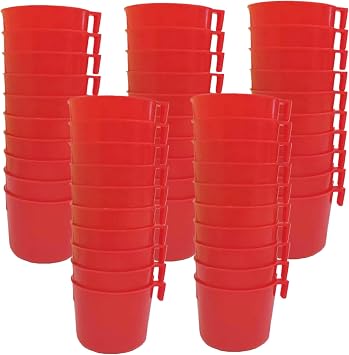 Chicken Supplies|Gamefowl Rooster Supplies, 50PCS Plastic Pigeon Feeder, Hanging Chicken Feeder, Easy to Remove Bird Feeding & Watering for Pet Parrot Parakeet Poultry