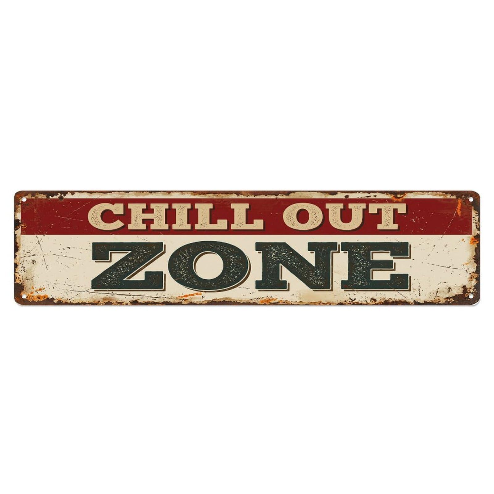 Chill Out Zone Vintage Wall Decor Home Bar Metal Tin Skinny Sign Plaque Wall Decor for Cafe, Club Bar, Office, Home Garden Metal Poster 4x16Inch
