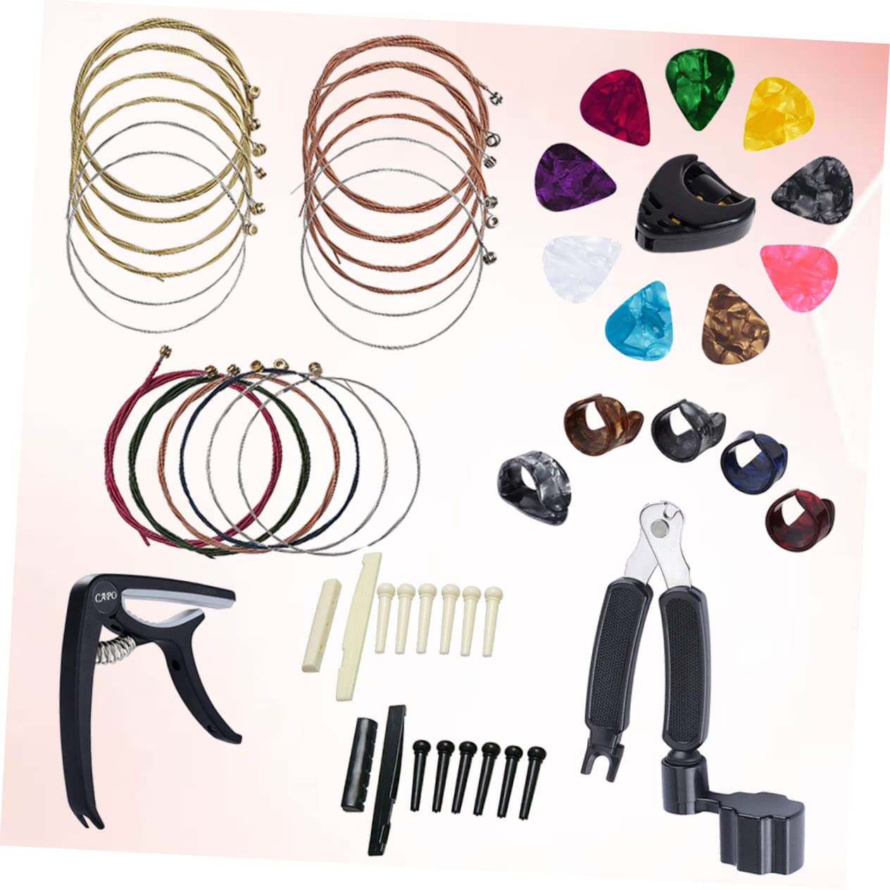 Abaodam 3 Piezas De Cuerda Kit De Sillín De Tuerca De Puente De Guitarra Cejilla De Ukelele Selección Del Pulgar Del Ukelele Herramienta De Cambio De Guitarra Acustica Silla De Guitarra
