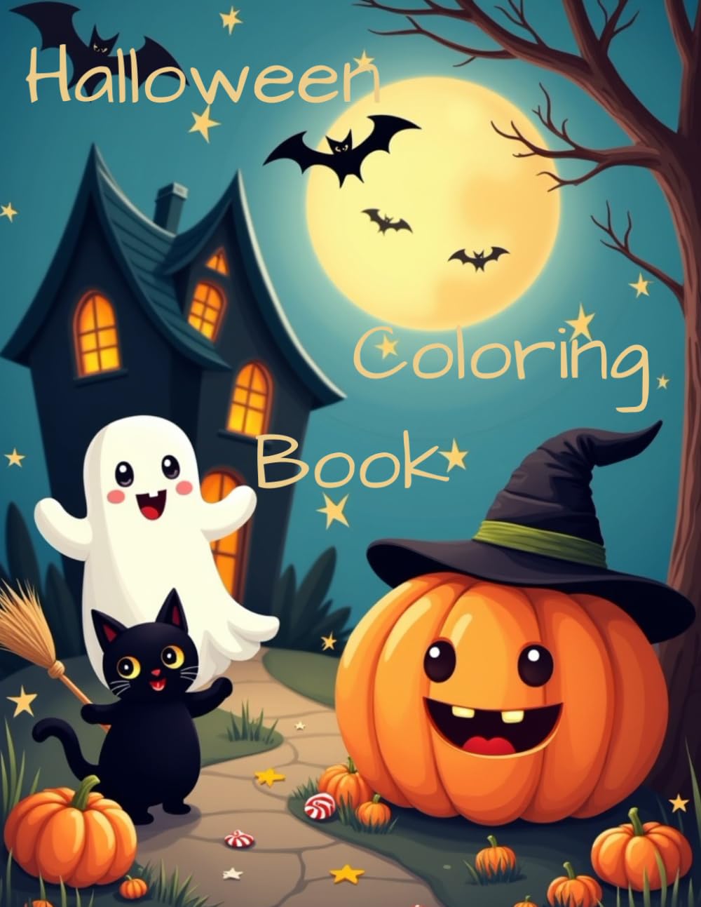 Halloween Colouring Book for Kids Ages 4-8: Fun and Friendly Pages with Pumpkins, Ghosts, Witches, Bats, and More!: part 2