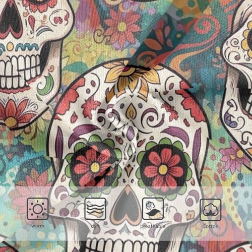 Toddler Briefs, Sugar Skulls Vintage Flowers Cotton Underwear for Girls, 2T–8 Years3