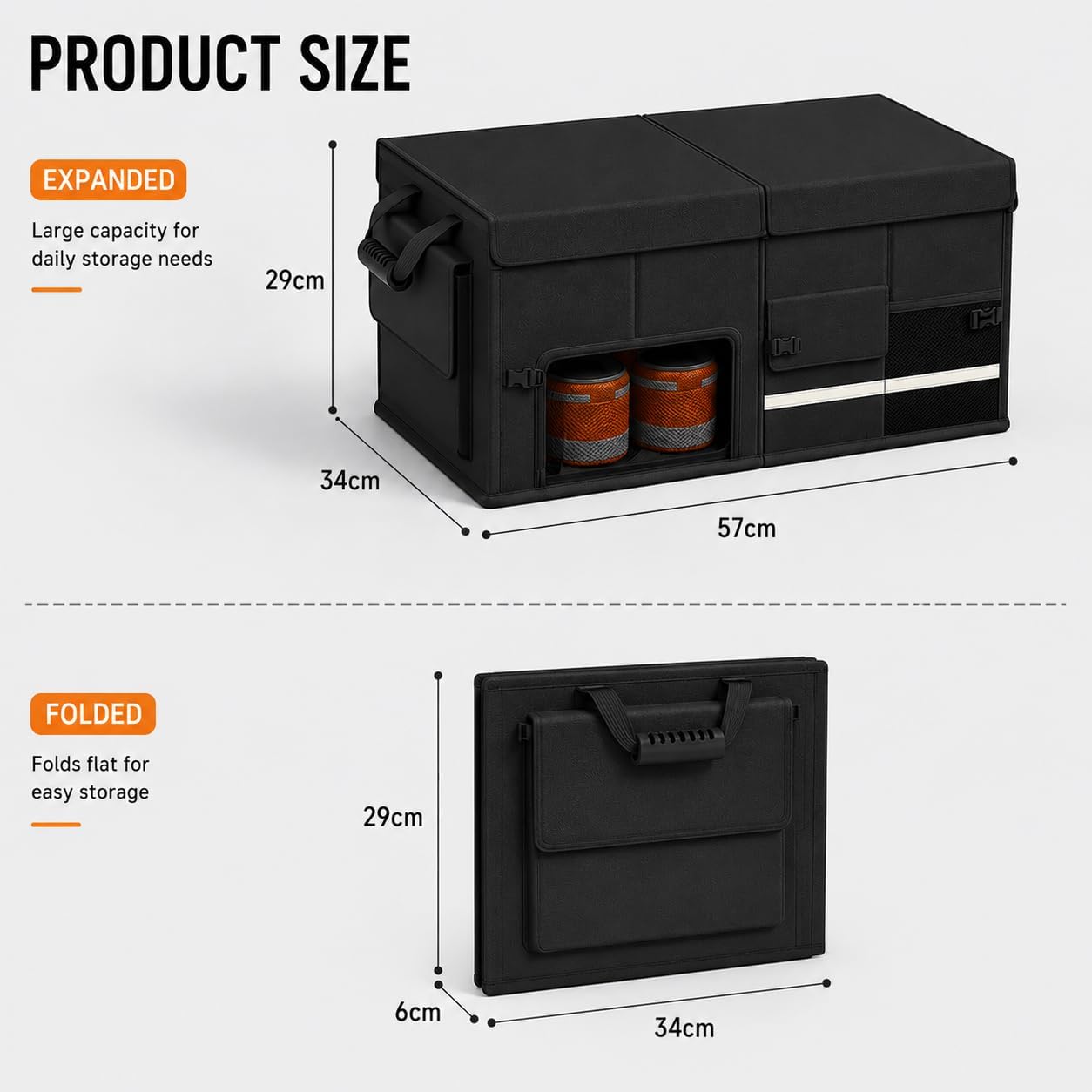Organizador Maletero Plegable con Zapatero para Renault Scenic E-Tech 2024 2025 2026, Gran Bolsa Almacenamiento Coche Impermeable Caja 600D Oxford