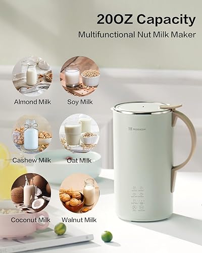 Miniatura 2 de Máquina automática de leche de nueces, máquina de leche de soja de 20 onzas, almendras caseras, avena, coco, soja o leche a base de plantas, bebidas