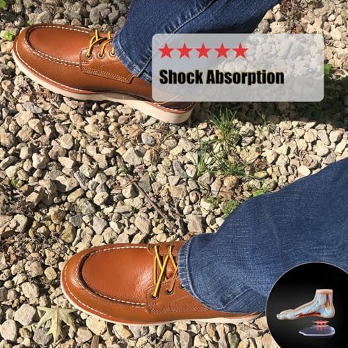 ROCKROOSTER Trinidad 6" Wedge Boots for Men, Soft Moc Toe Lightweight Brown Heritage Work Boots VAP23064