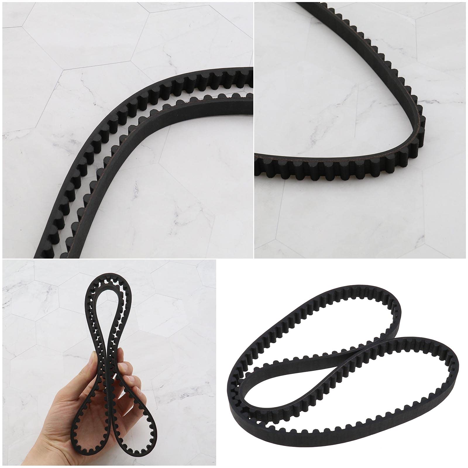 ECSiNG 2 cinghie di trasmissione per tosaerba HTD856-8M-12 compatibili con Stiga 105 Combi Deck 9585-0165-01 107 denti 8 mm Passo dei denti 12 mm Larghezza 856 mm Circonferenza Gomma Nero sincrono