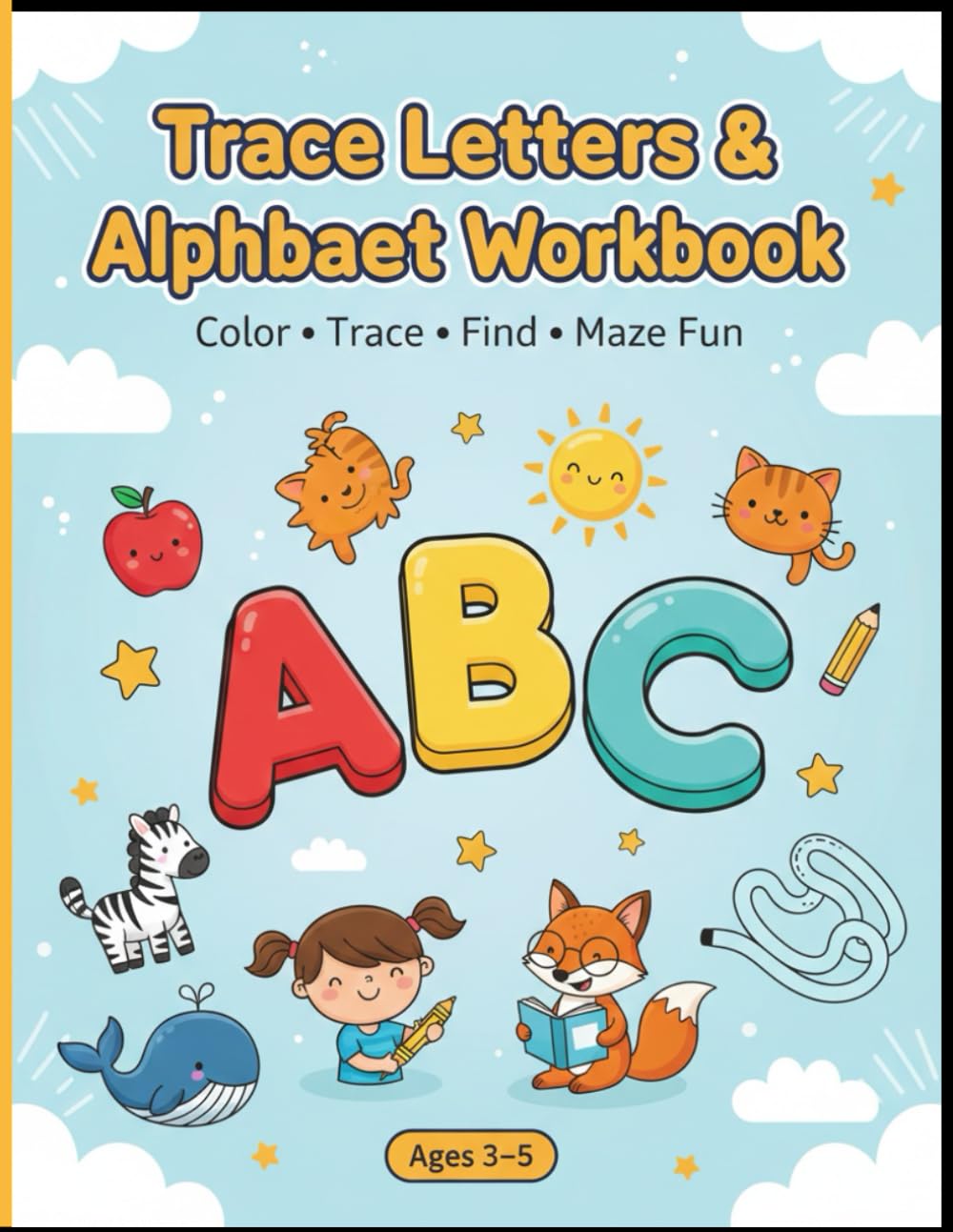 Trace Letters & Alphabet Workbook for Kids: Handwriting Practice, Tracing Letters, and Fun Activities for Preschool & Kindergarten (Ages 3–5)