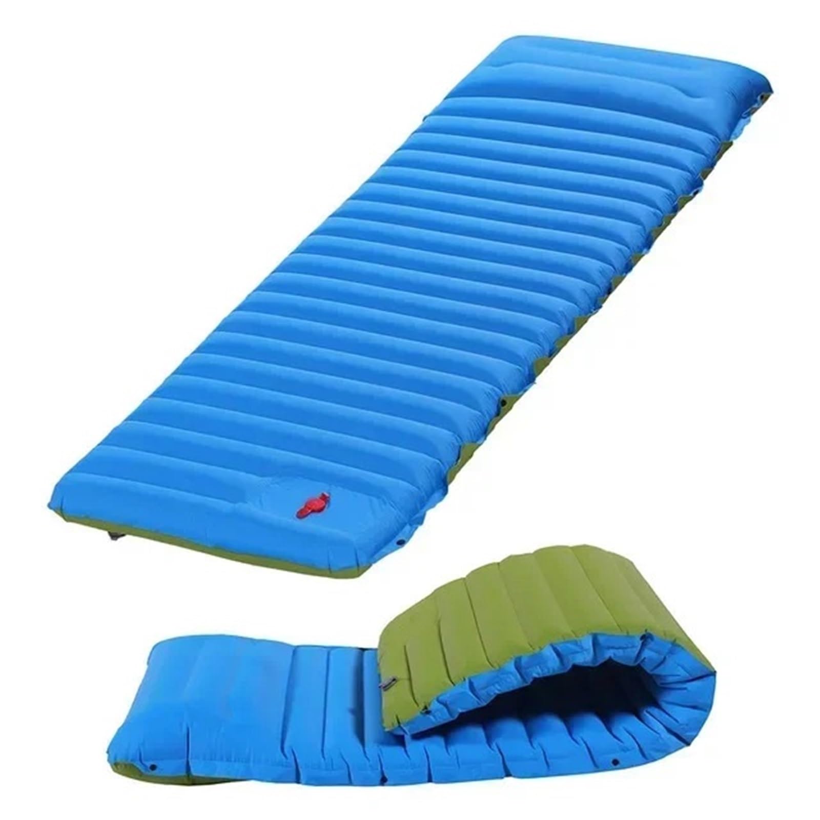 Materac dmuchany poszerzający karimatę do spania | Łączenie maty piknikowej nadmuchiwanego łóżka plażowego(Blue With Green)
