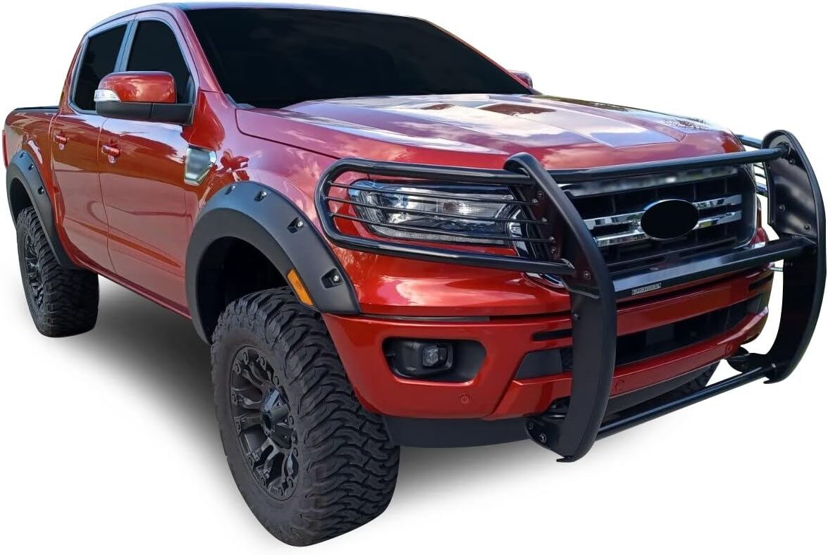 Black Horse Off Road Grille Guard Modular Black Compatible with 2019-2023 Ford Ranger-17FP10MA