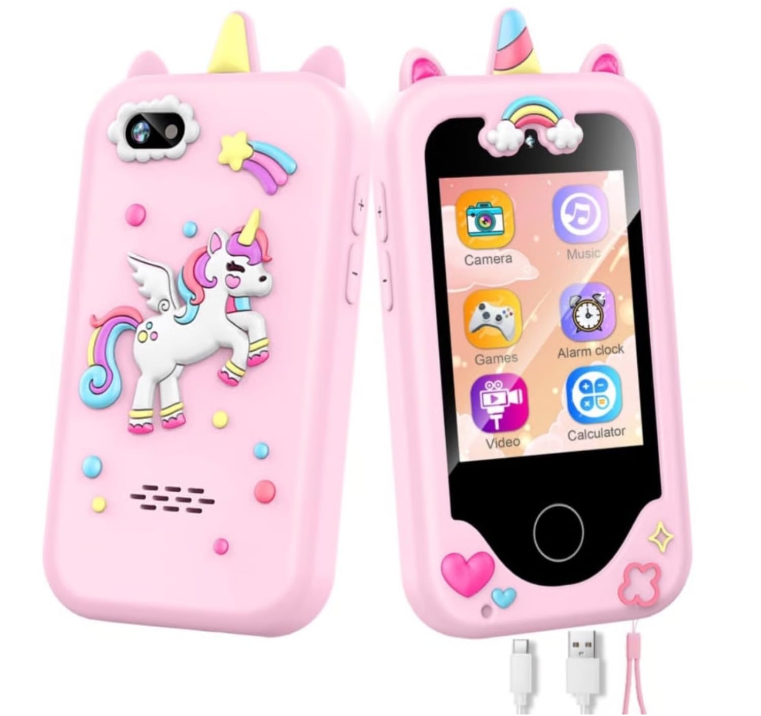 Kids Smart Phone for Girls and Boys, Christmas Birthday Gifts for Girls Boys Age 3-10 Kids Toys Cell Phone, 2.8" Touchscreen Learning Play Toy Phone with Dual Camera, Game, Music Player (Pink)-image-39