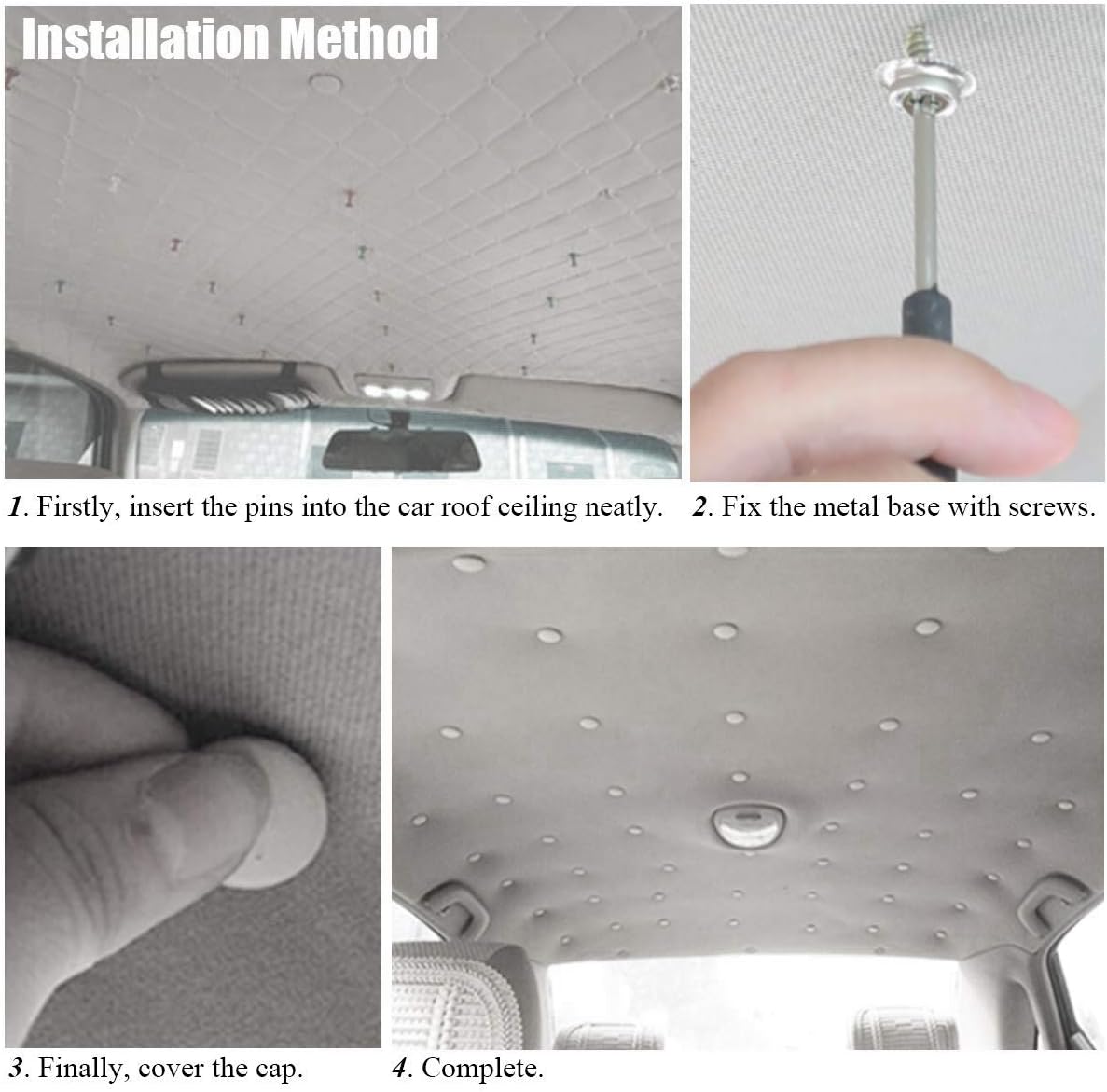 Car Proof Repair Rivets Headliner Repair Button, 60 pcs Auto Roof Snap Rivets Retainer Design for Interior Ceiling Cloth Fixing Screw Cap Roof Repair Buckle for All Cars